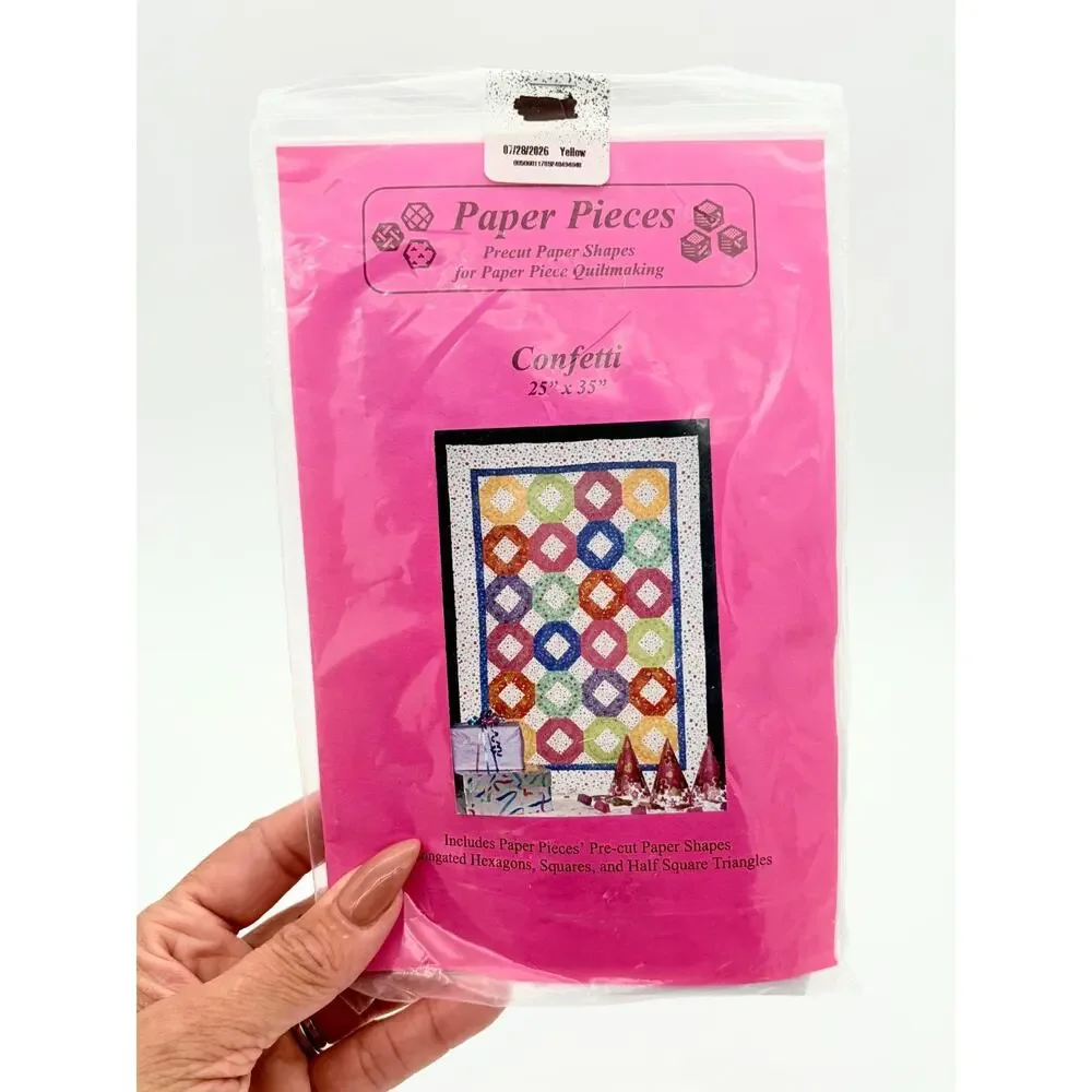 Quilt Pattern Lot 5 Paper Pieces Precut Shapes Hearts Butterflies Confetti